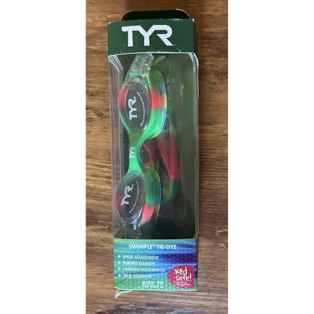 TYR Youth VESI BLUE/GREEN OR GREEN/RED SWIM GOGGLES - Picture 2 of 4